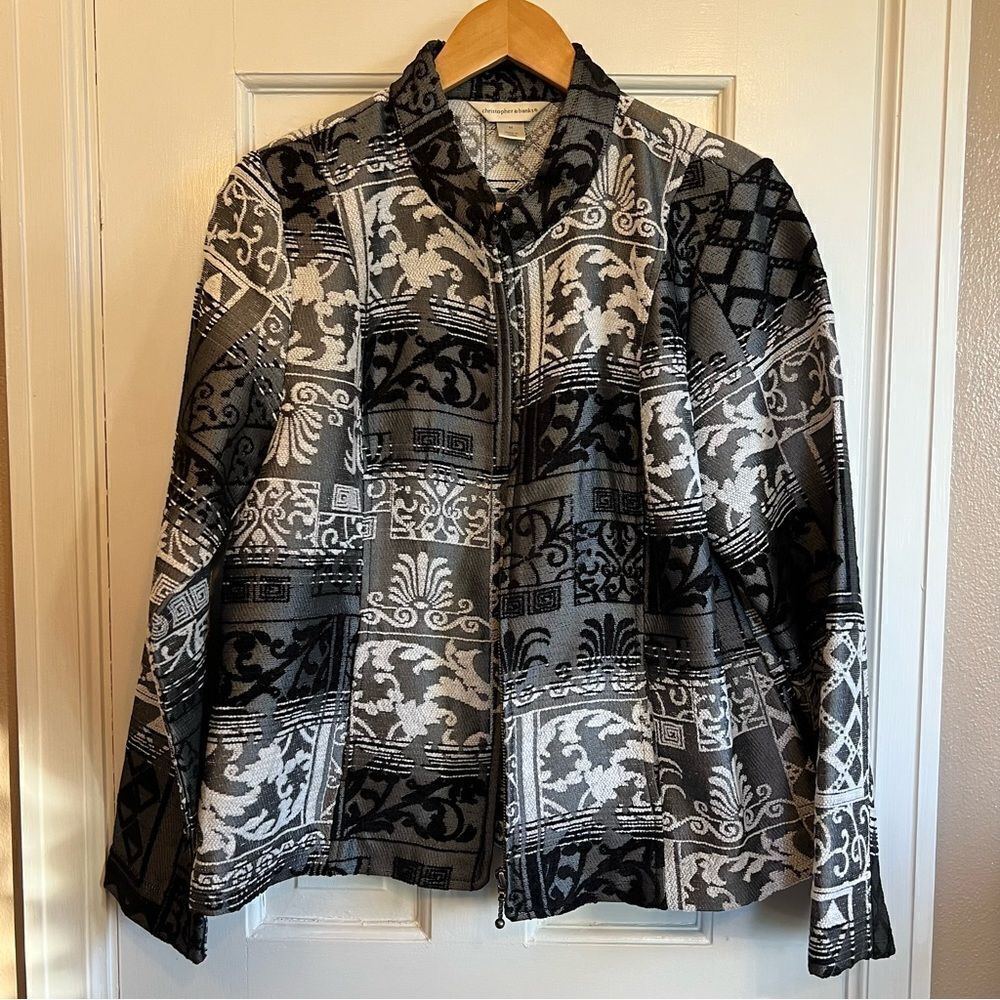 Christopher & Banks Black and Gray Patterned Jacket